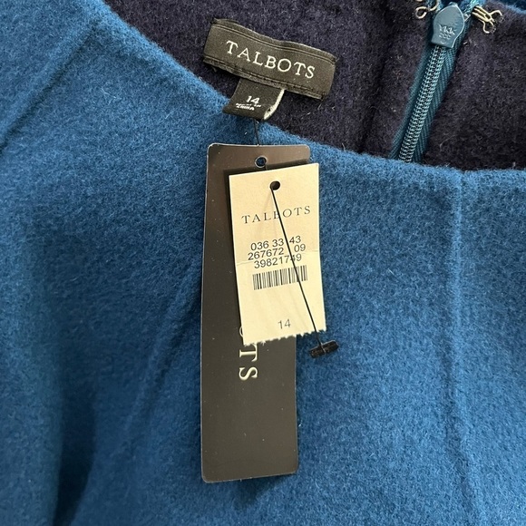 NWT Talbots Wool Marine Blue Midi Dress - Picture 8 of 9